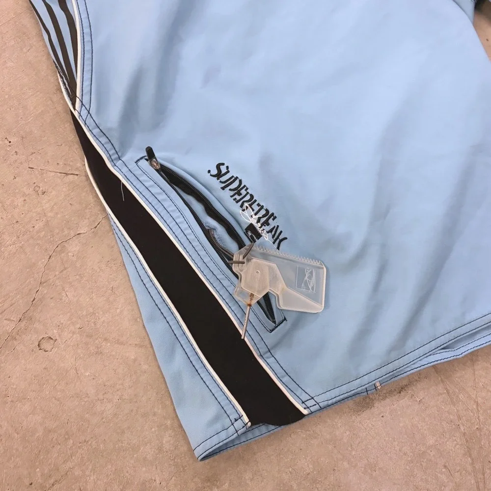 O'Neill Superfreak Series Board Shorts Mens 36 Blue Striped Swim Trunks Wax Comb
